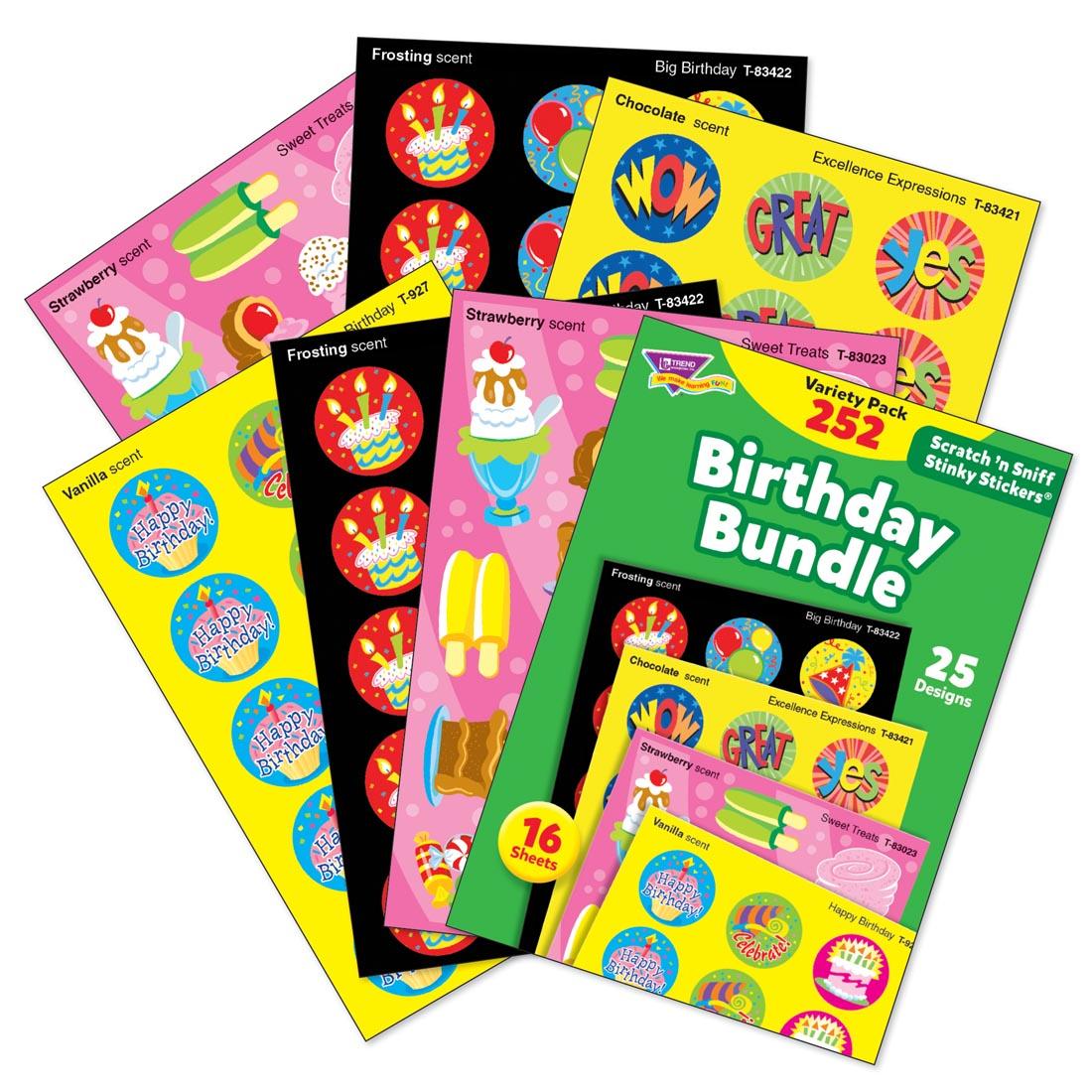 TREND Birthday Bundle Scratch 'n Sniff Stinky Stickers Variety Pack