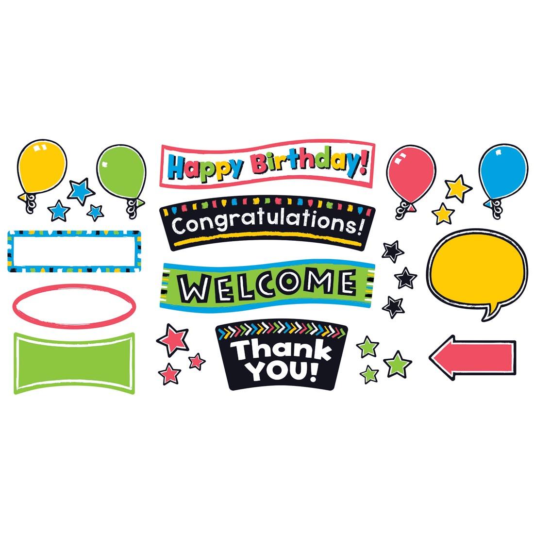 TREND Bold Strokes Wipe-Off Celebration Signs Bulletin Board Set