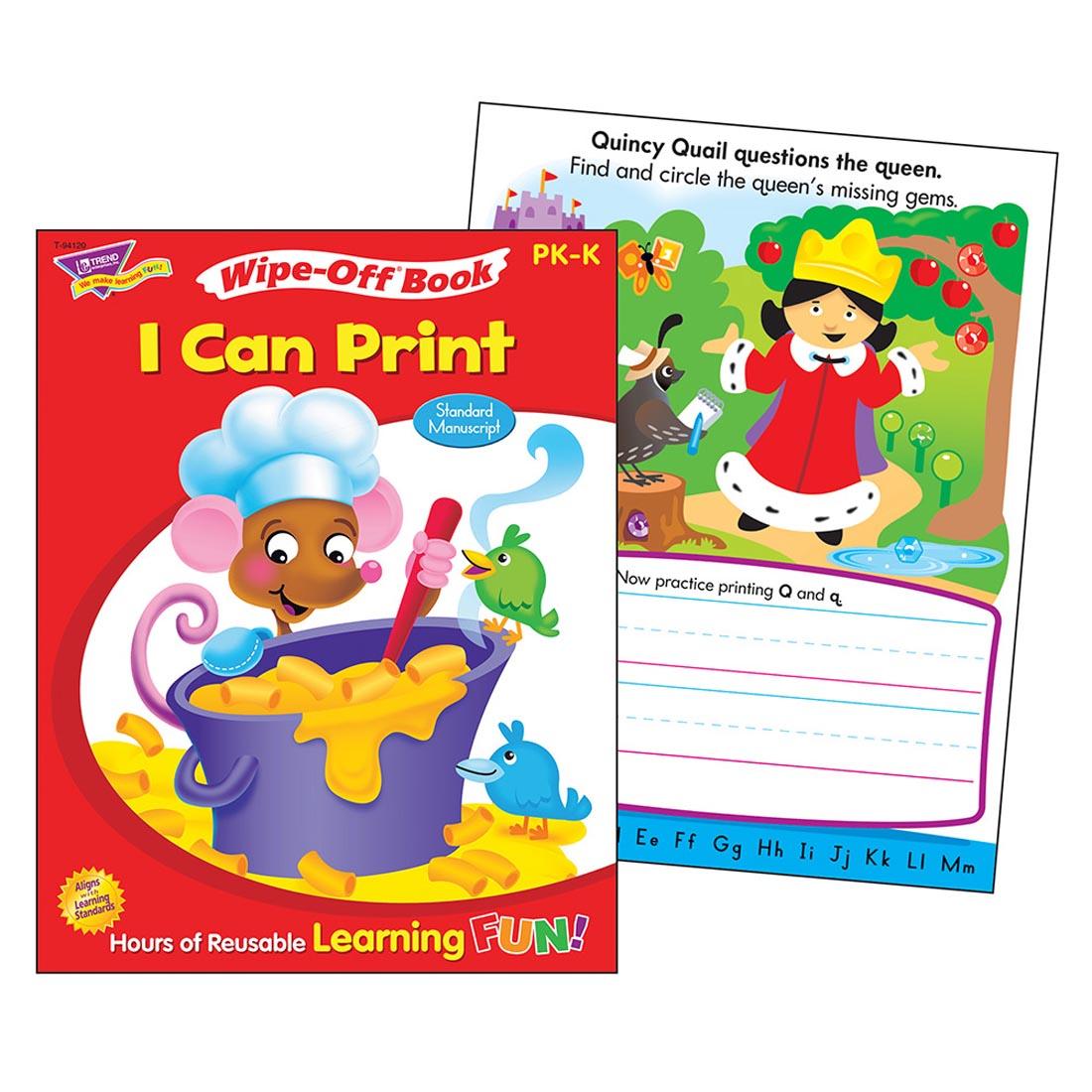 TREND I Can Print Zaner-Bloser Wipe-Off Book