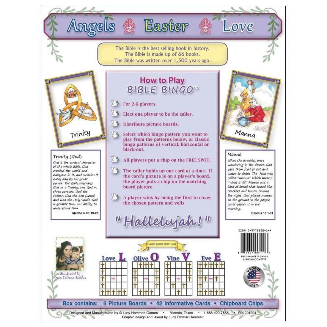 back of package for Bible Bingo