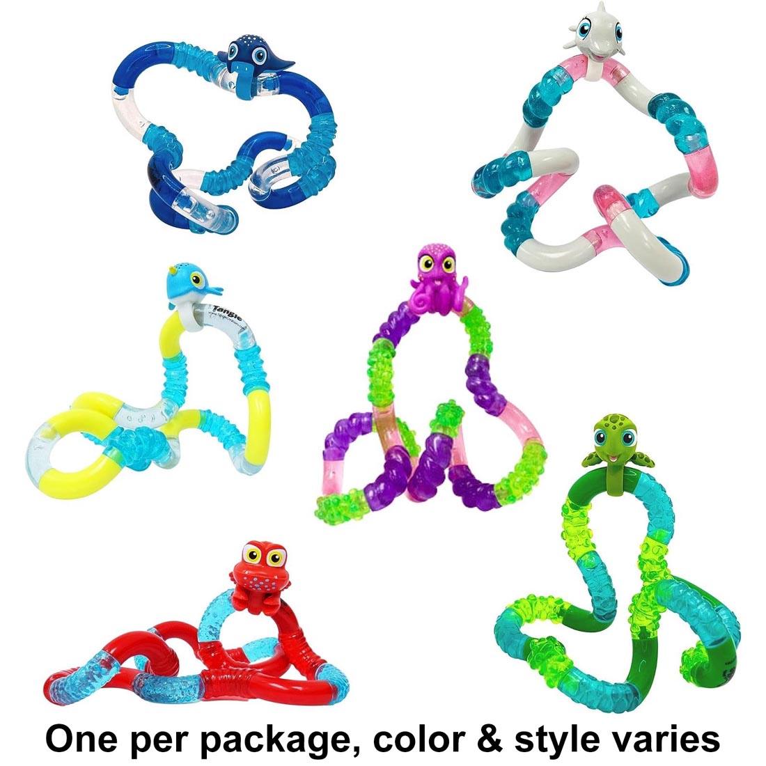 6 Aquatic Tangle Pets with text One per package, color & style varies