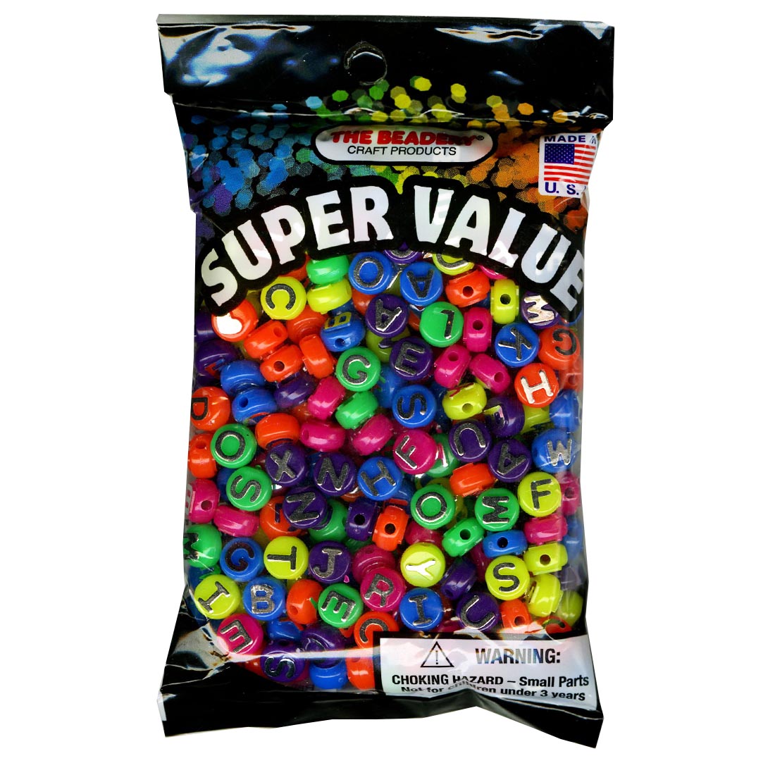 Neon Alphabet Beads Super Value Pack