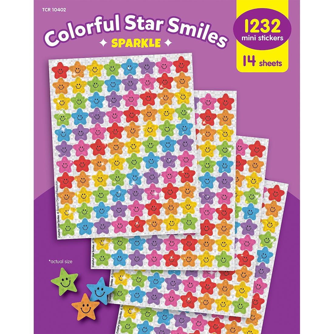 Colorful Star Smiles Sparkle Mini Stickers Value Pack By Teacher Created Resources