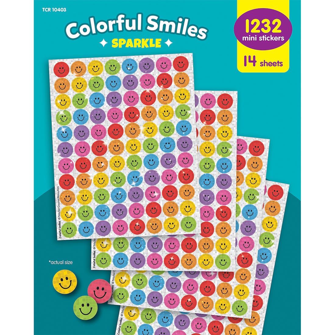 Colorful Smiles Sparkle Mini Stickers Value Pack By Teacher Created Resources
