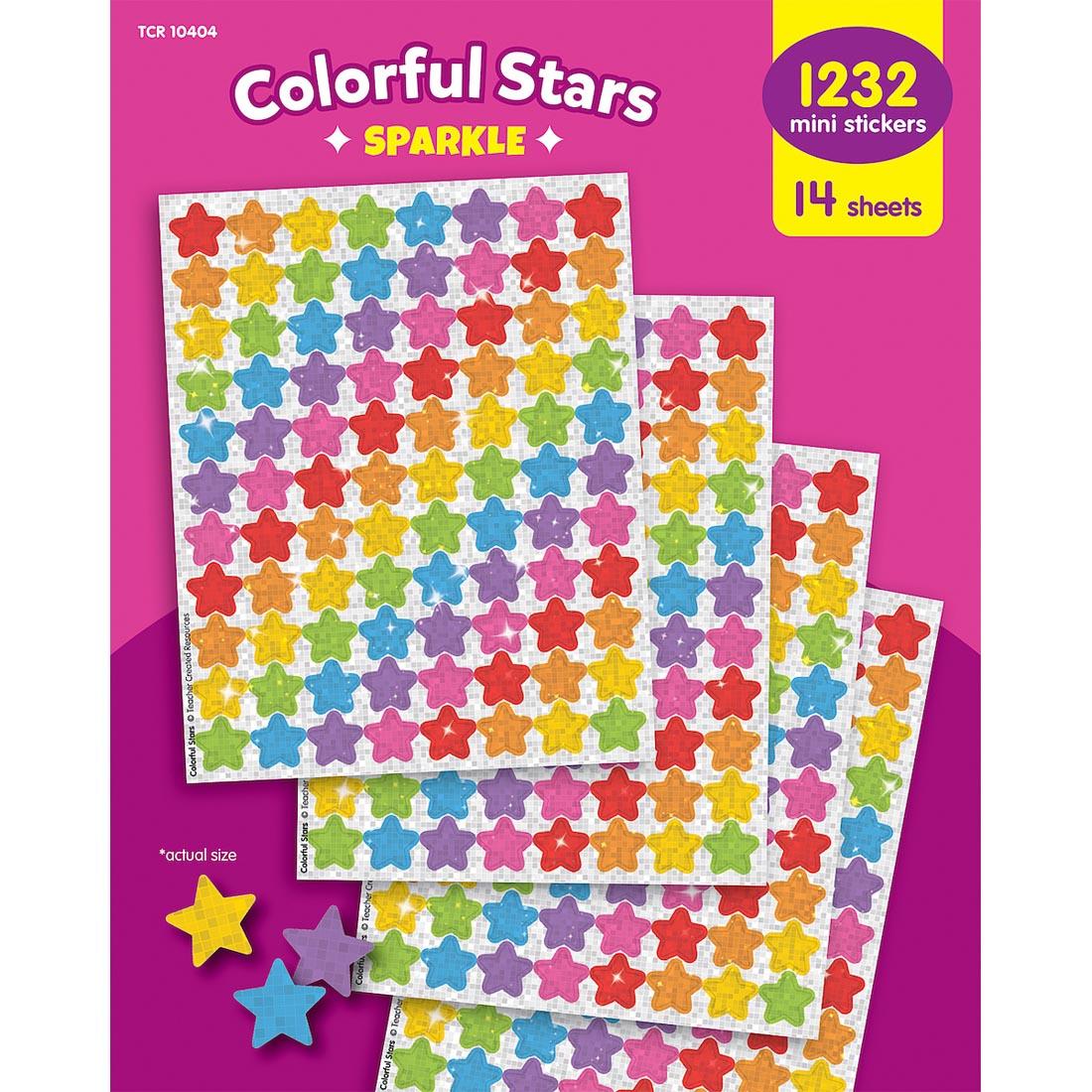 Colorful Stars Sparkle Mini Stickers Value Pack By Teacher Created Resources