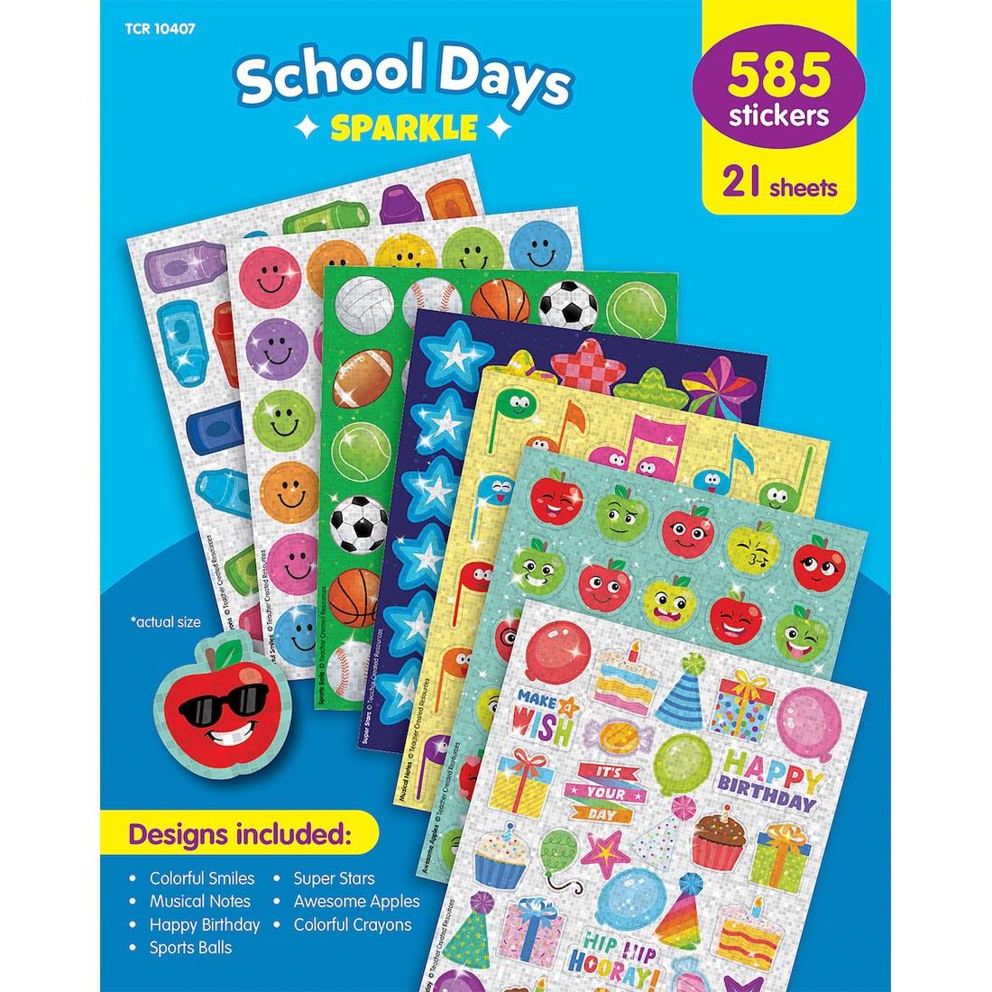 School Days Sparkle Stickers Variety Pack By Teacher Created Resources