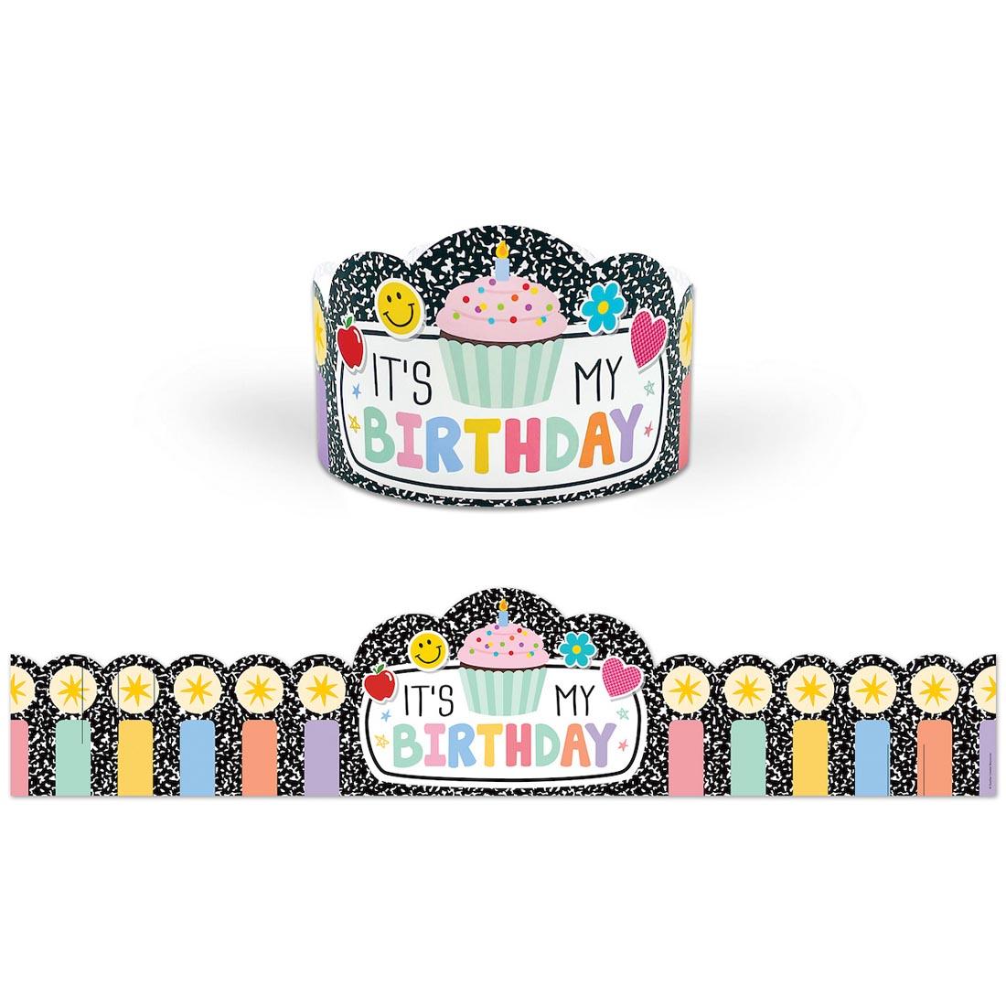 It's My Birthday Crown from the Cool For School collection by Teacher Created Resources shown both folded and flat