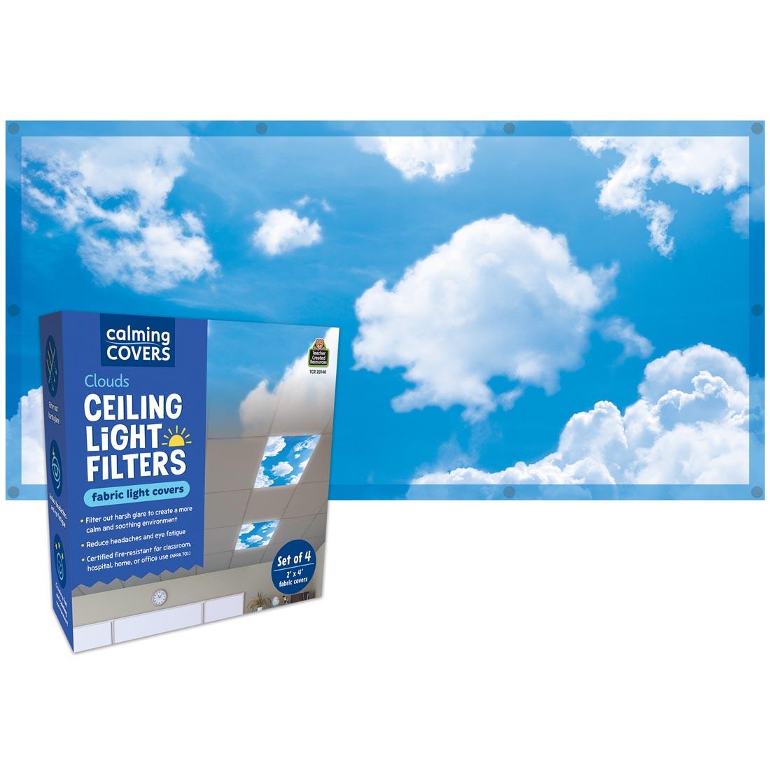 Clouds Calming Covers Ceiling Light Filters box and one filter unfolded