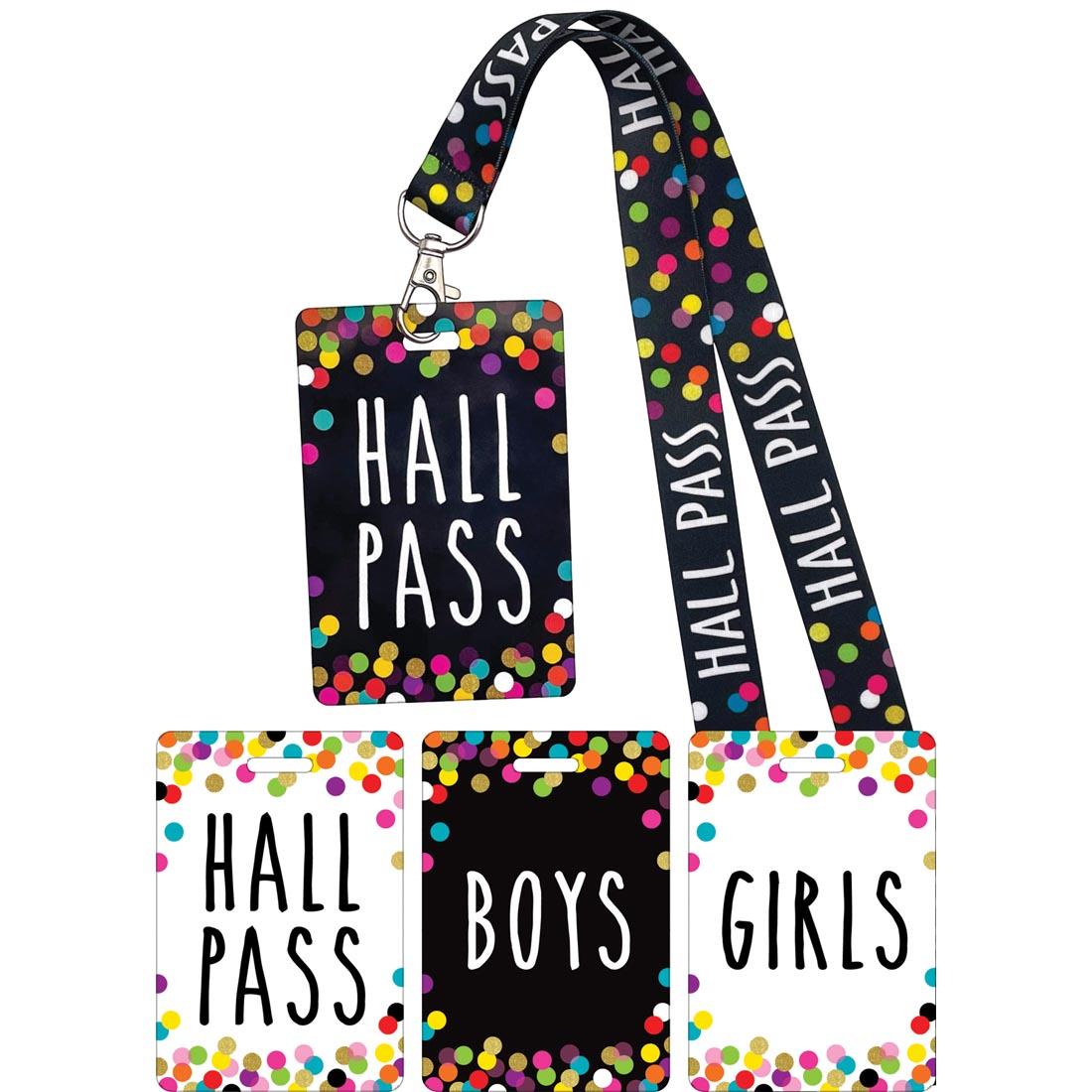 Hall Pass Lanyards from the Confetti collection by Teacher Created Resources