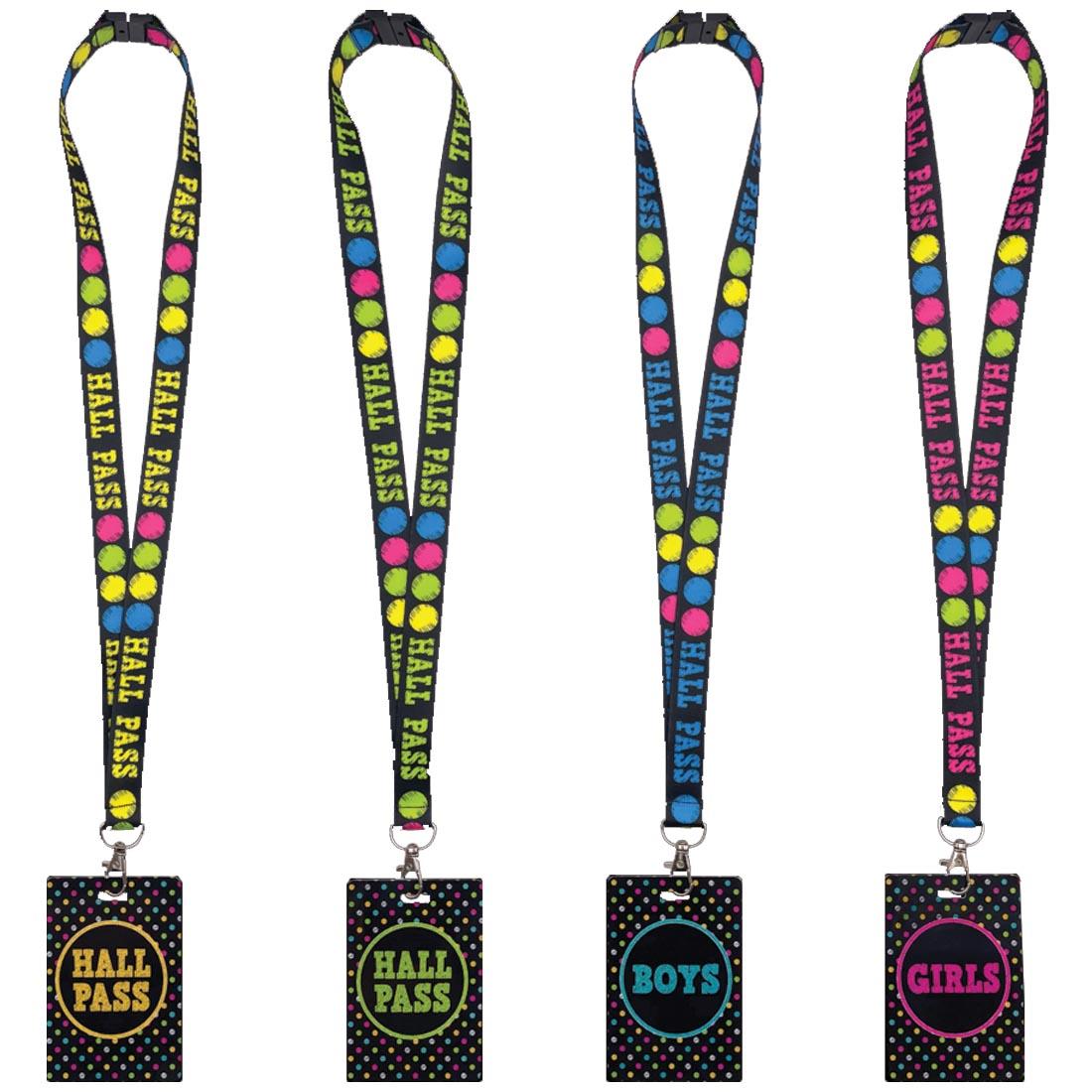 Hall Pass Lanyards from the Chalkboard Brights collection by Teacher Created Resources