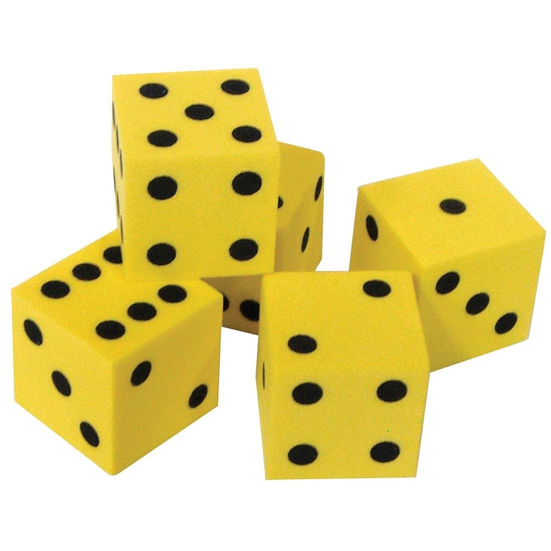 Five Traditional Foam Dice By Teacher Created Resources