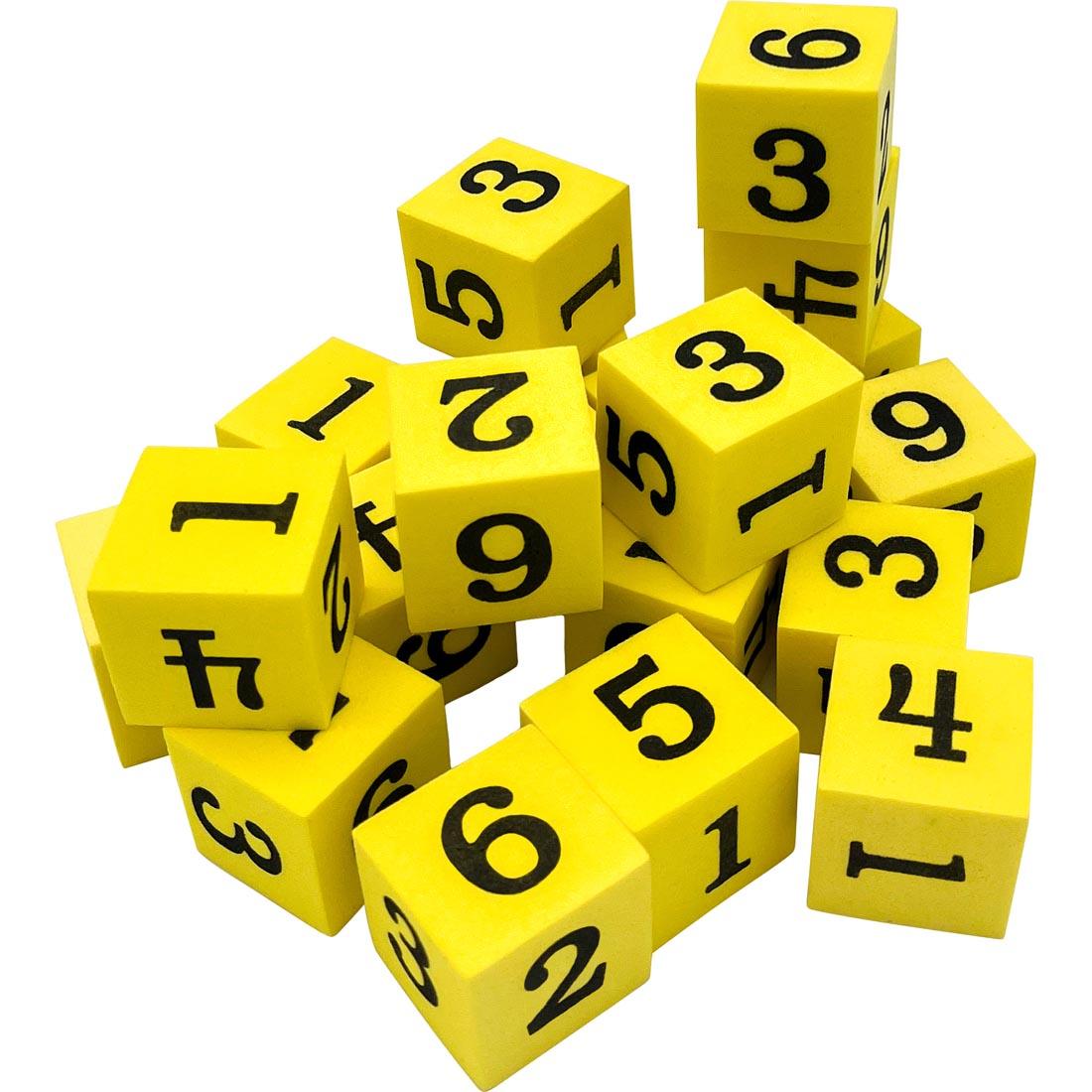 Foam Numbered Dice Numerals 1-6 By Teacher Created Resources