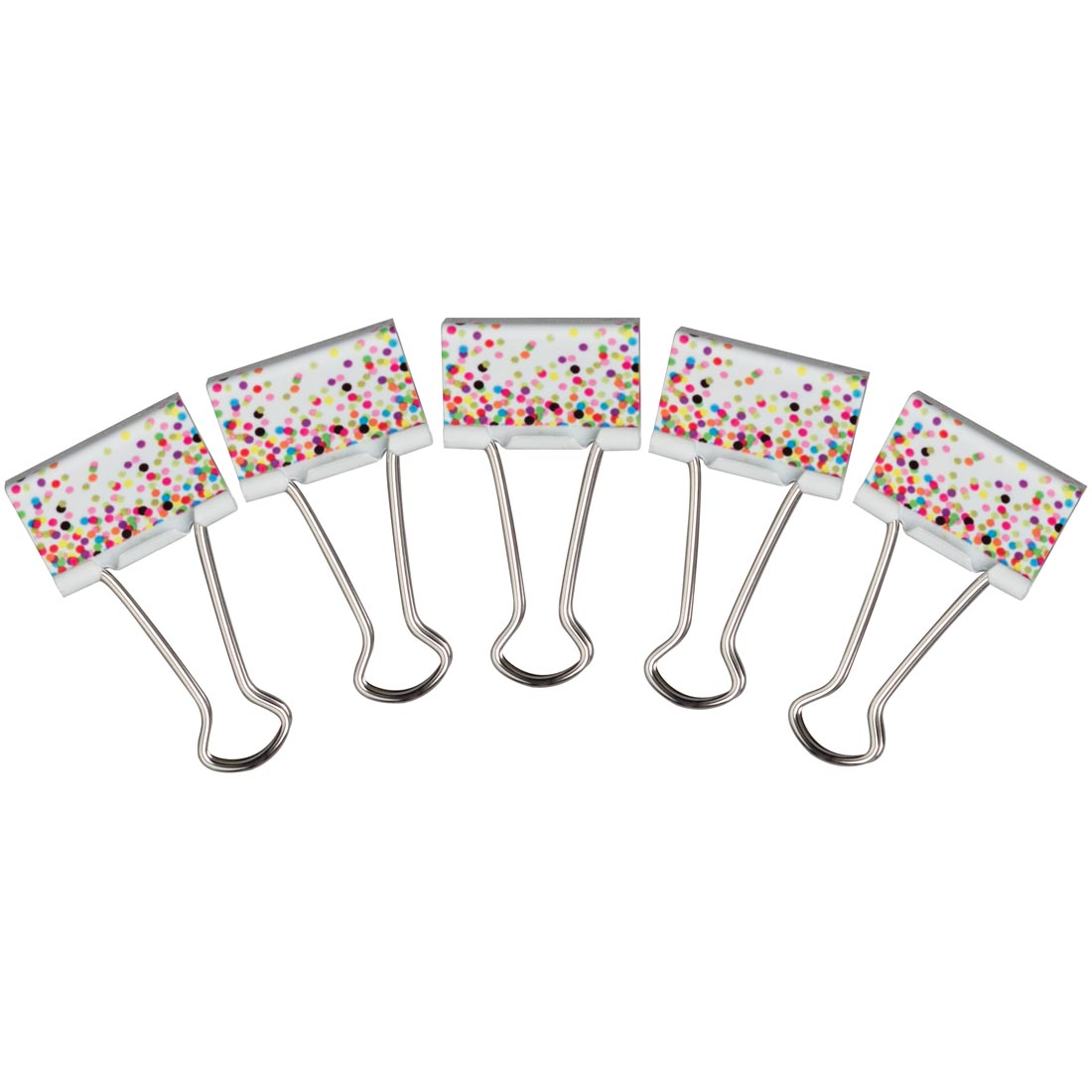 Five Binder Clips from the Confetti collection by Teacher Created Resources