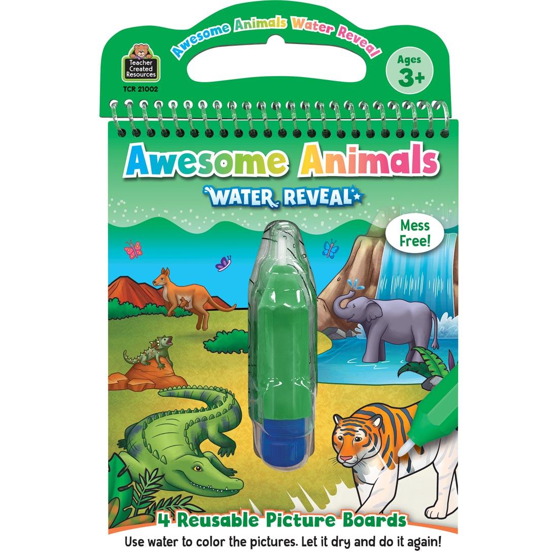 front of package of Awesome Animals Water Reveal By Teacher Created Resources