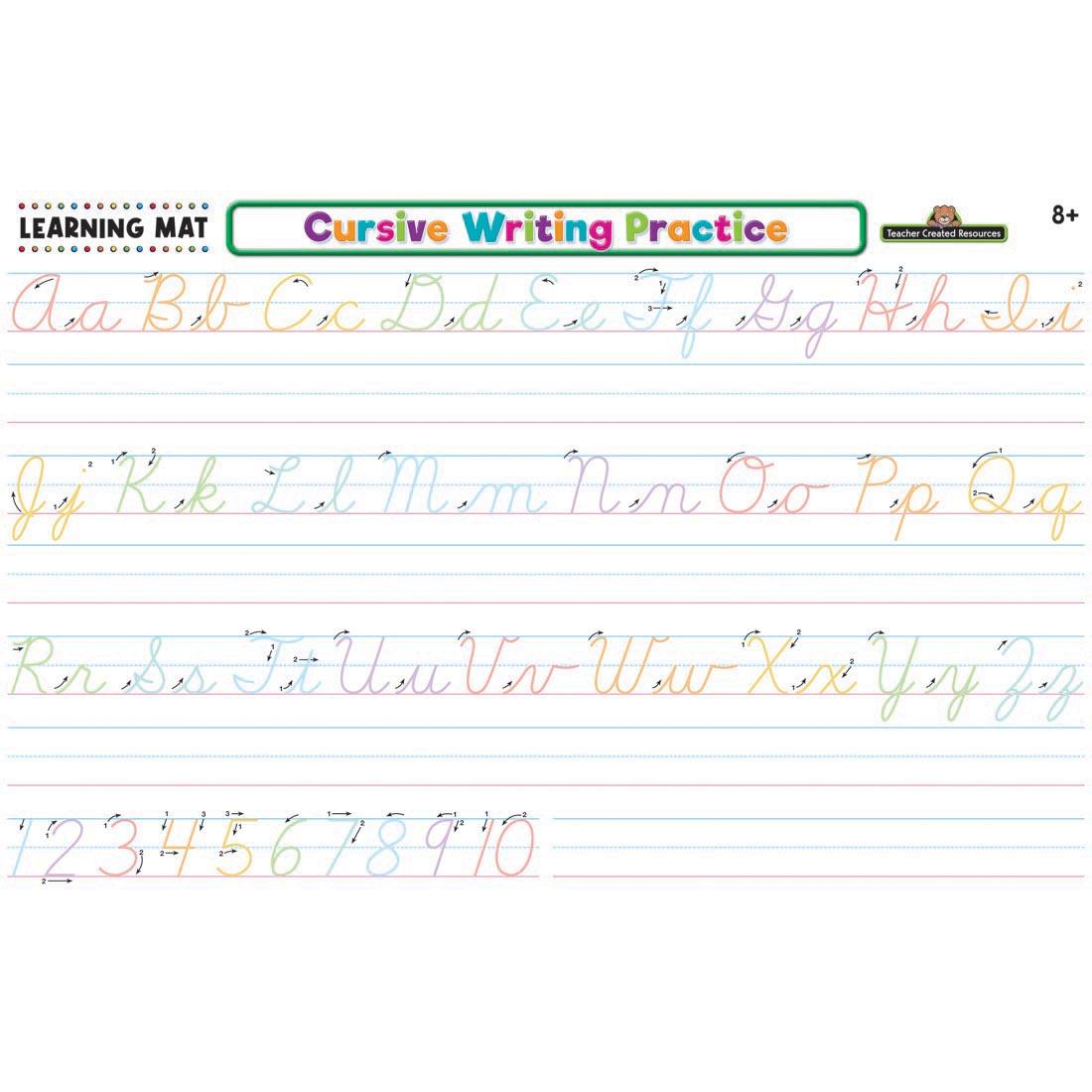 Cursive Writing Practice Dry Erase Learning Mat