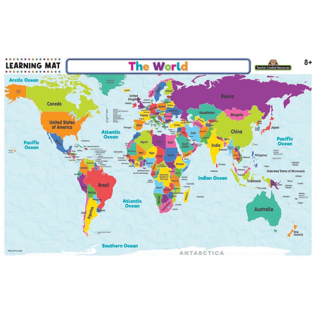 The World Map Dry Erase Learning Mat