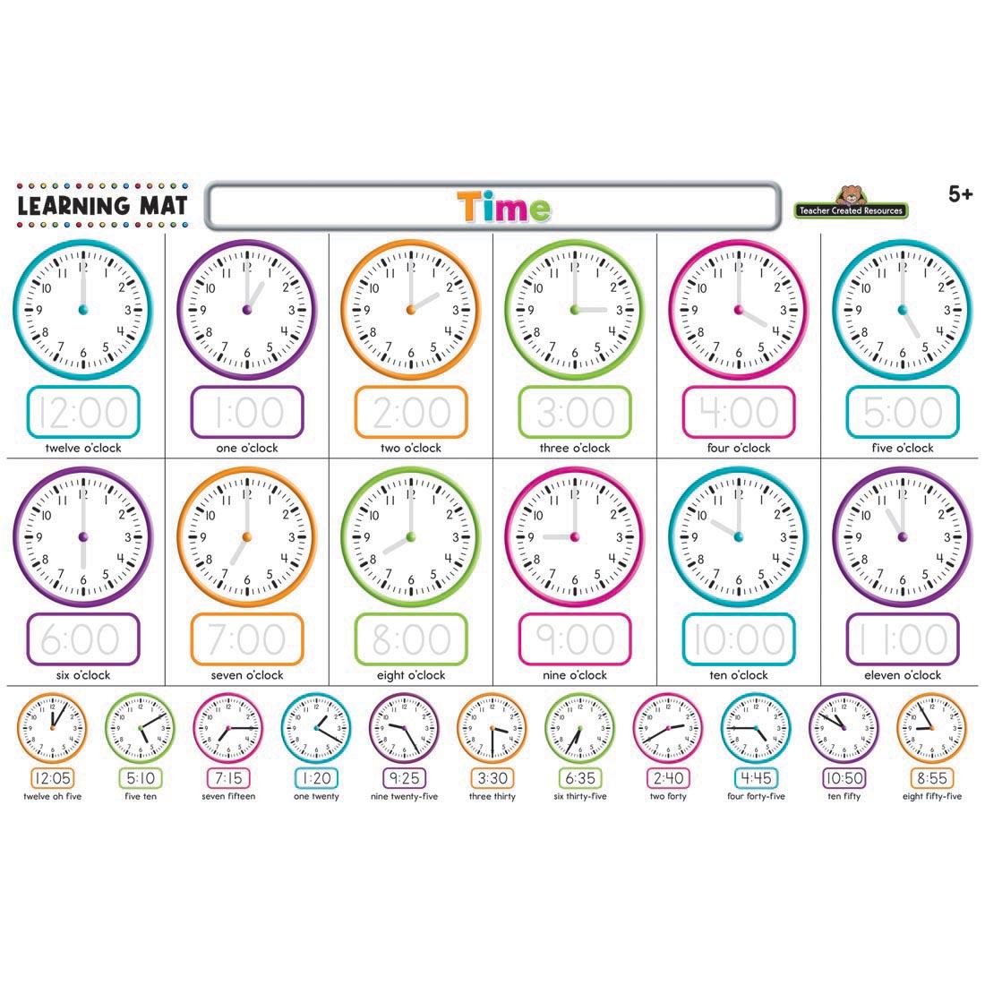 Time Dry Erase Learning Mat