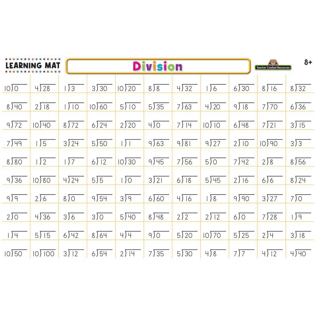 Division Dry Erase Learning Mat
