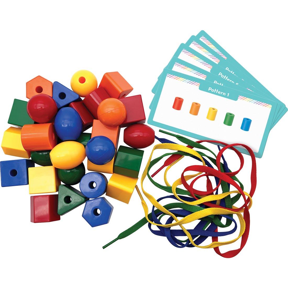 contents of the Lacing Beads By Teacher Created Resources