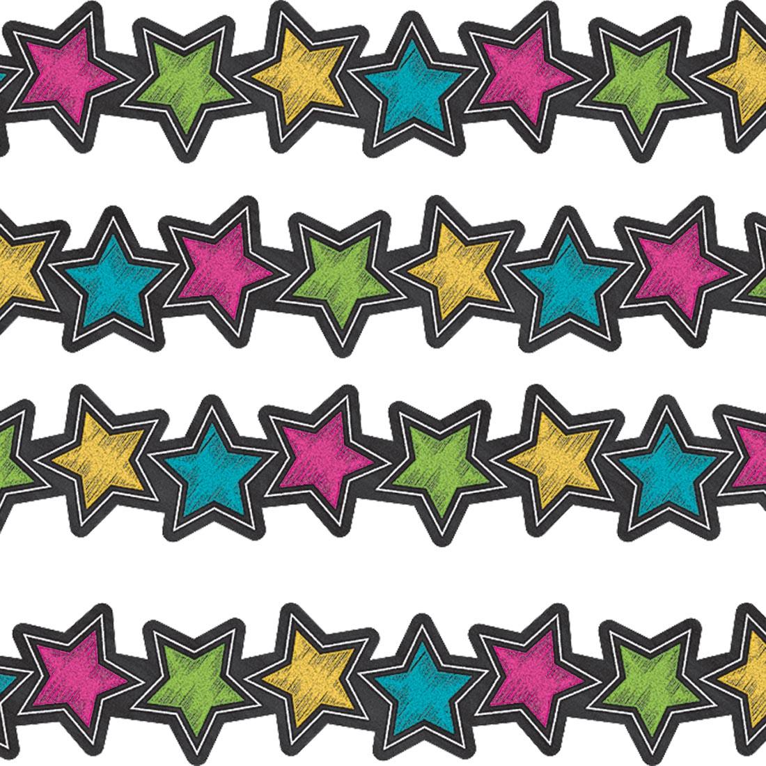 Chalkboard Brights Stars Die-Cut Border Trim