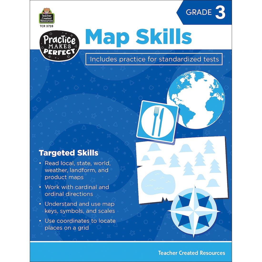 Practice Makes Perfect Book: Map Skills Grade 3 By Teacher Created Resources