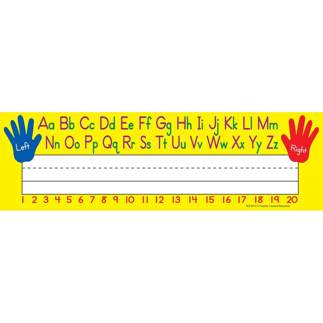 Alphabet Name Plate with images of left and right hands