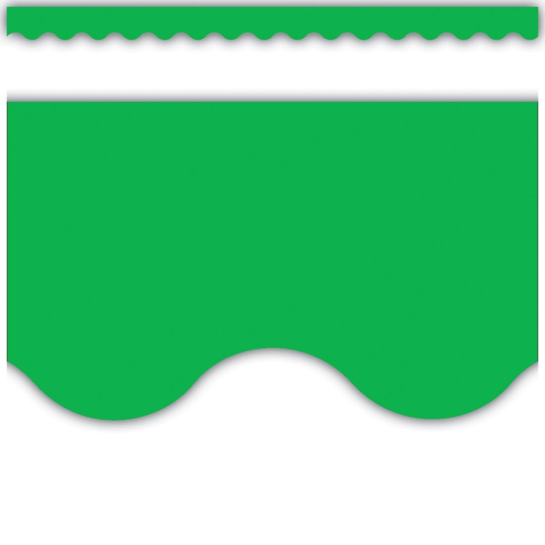 full strip plus a closeup of Green Scalloped Border Trim By Teacher Created Resources