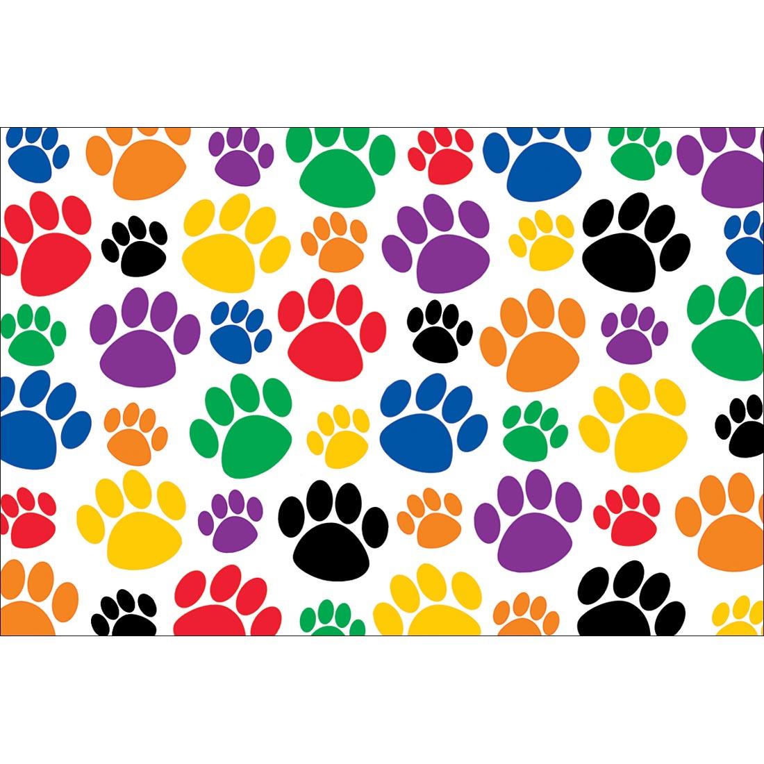 Colorful Paw Prints Postcard