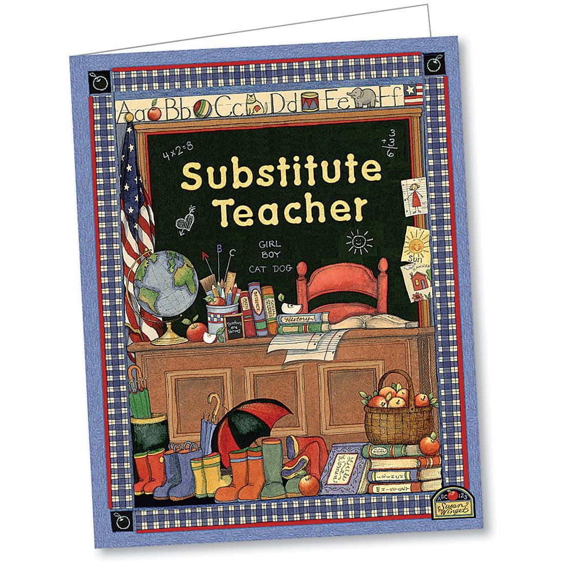 Substitute Teacher Pocket Folder with artwork from Susan Winget
