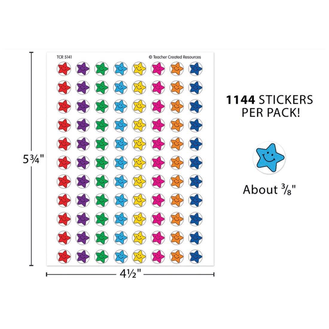 Smiley Stars Mini Stickers Valu-Pak By Teacher Created Resources
