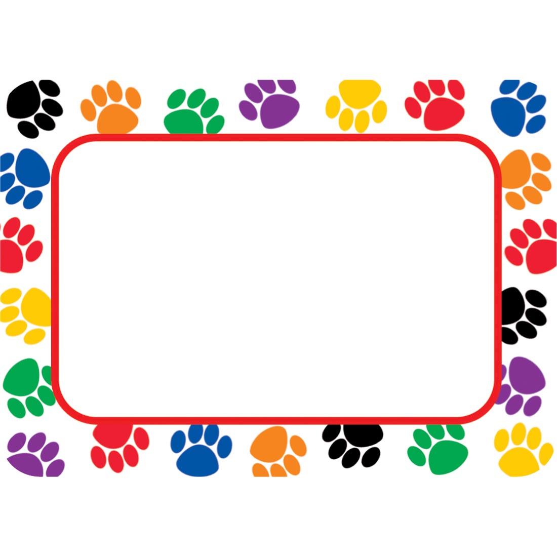 Colorful Paw Prints Left/Right Alphabet Name Plates Teacher Created Resources TC 