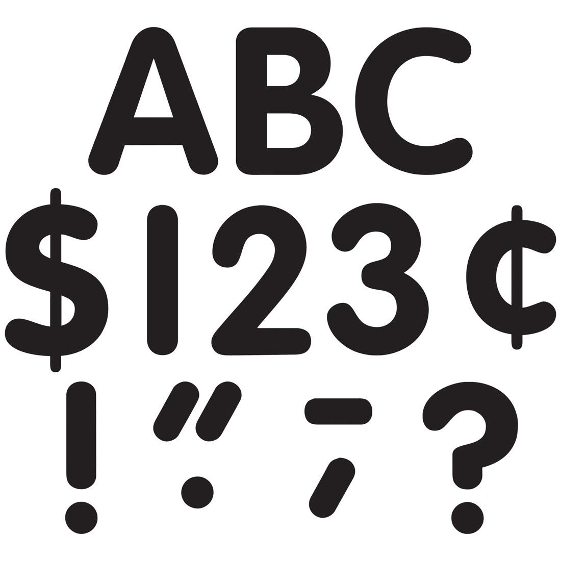 examples of contents of the Black Classic 4" Uppercase Letters By Teacher Created Resources