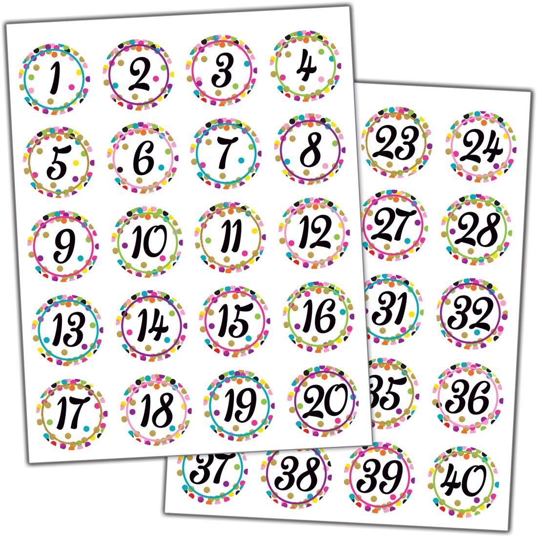Number Stickers from the Confetti collection by Teacher Created Resources