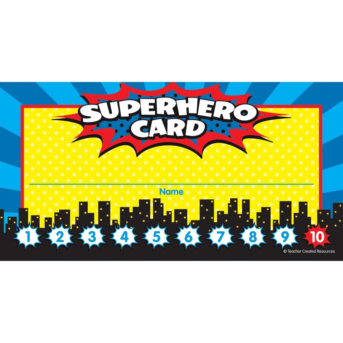 Superhero Punch Card