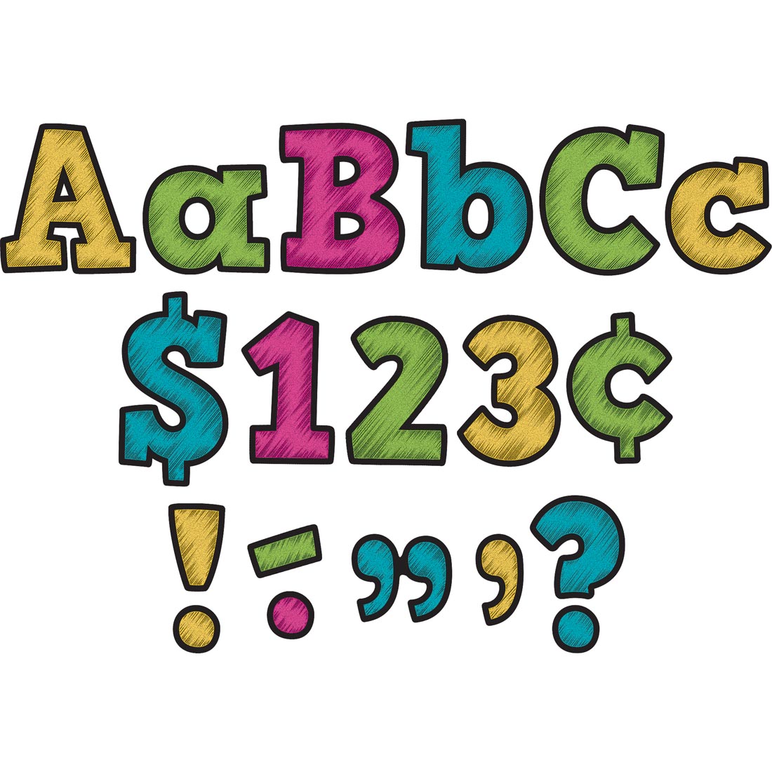 Bold Block 4" Letters Combo Pack from the Chalkboard Brights collection by Teacher Created Resources