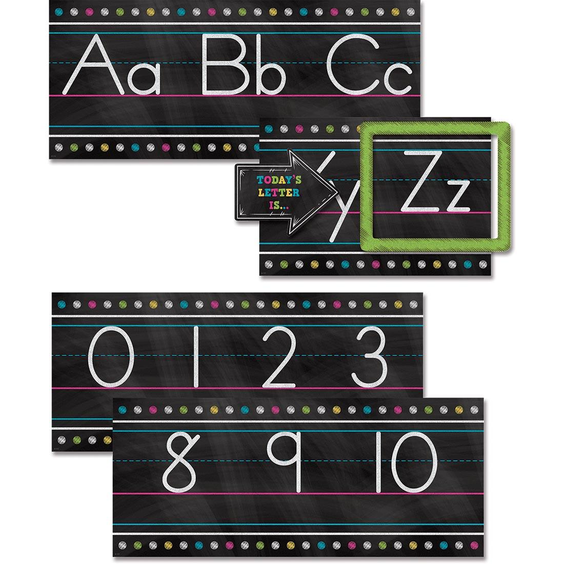 Alphabet Line Bulletin Board Set from the Chalkboard Brights collection by Teacher Created Resources