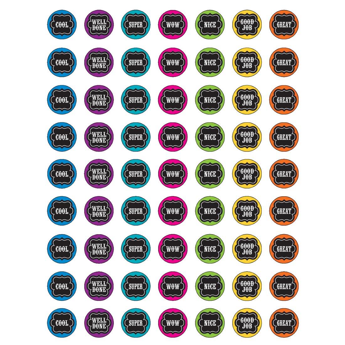 Mini Stickers from the Chalkboard Brights collection by Teacher Created Resources