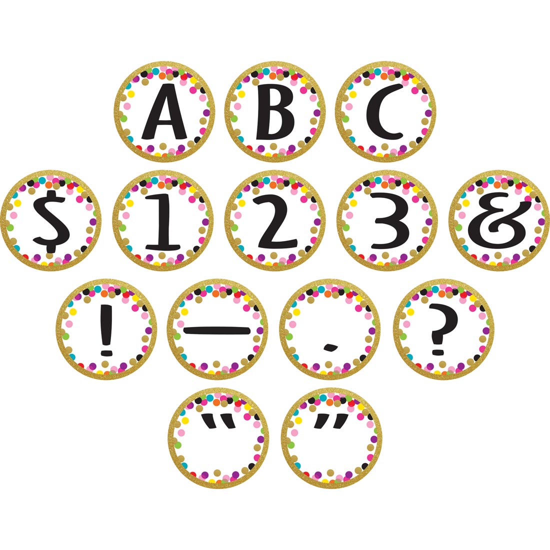 Circle Letters from the Confetti collection by Teacher Created Resources