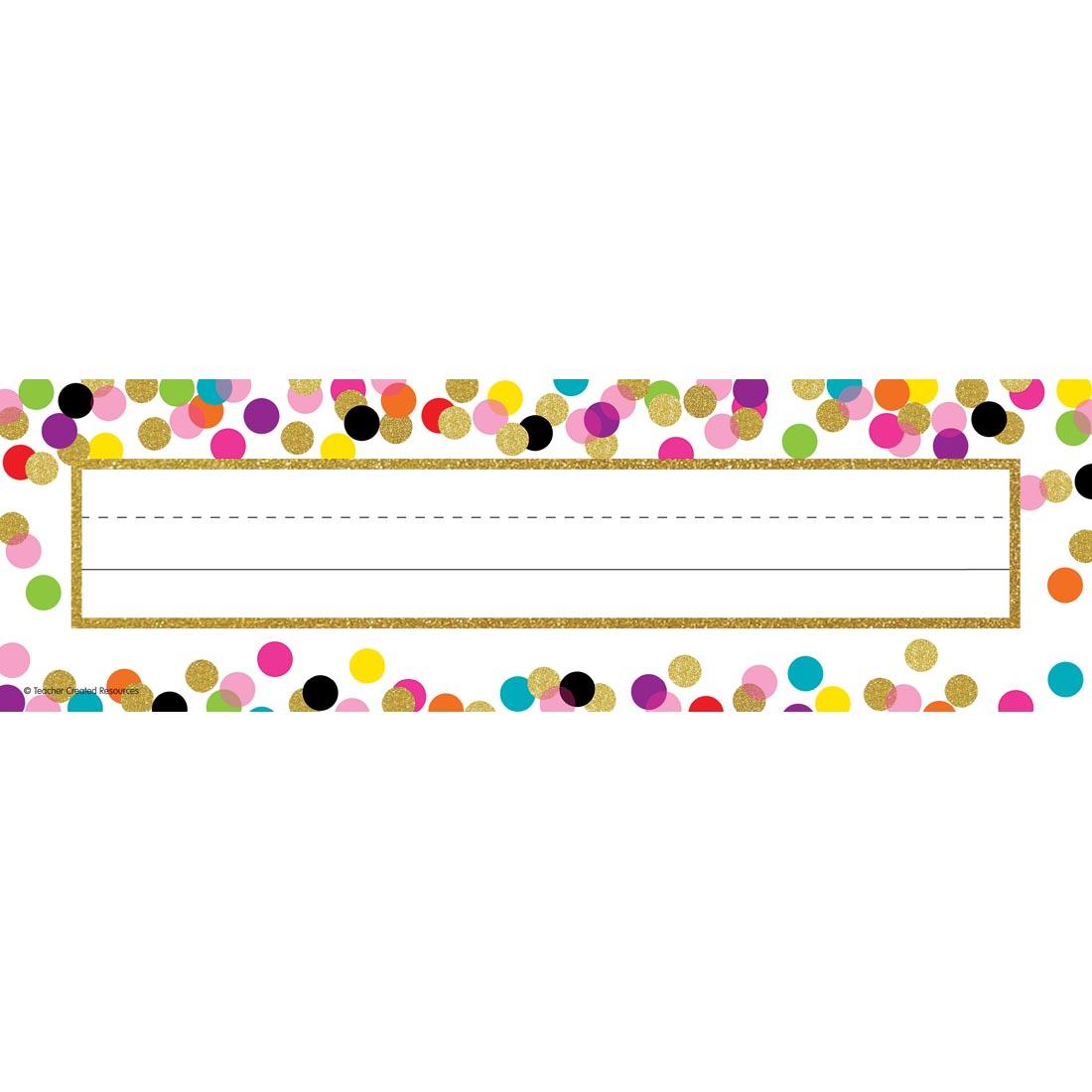 Flat Name Plate from the Confetti collection by Teacher Created Resources