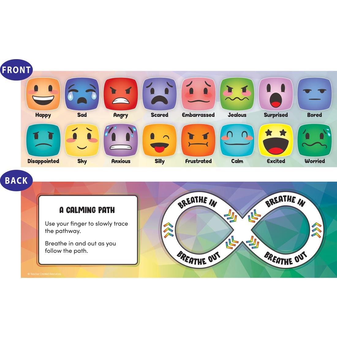 both sides of the Social Emotional Mood Meters labeled Front and Back