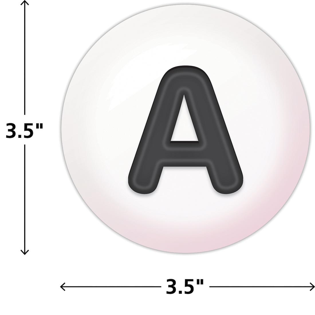 The A Friendship Beads Circle Letter By Teacher Created Resources labeled with measurements 3.5" by 3.5"