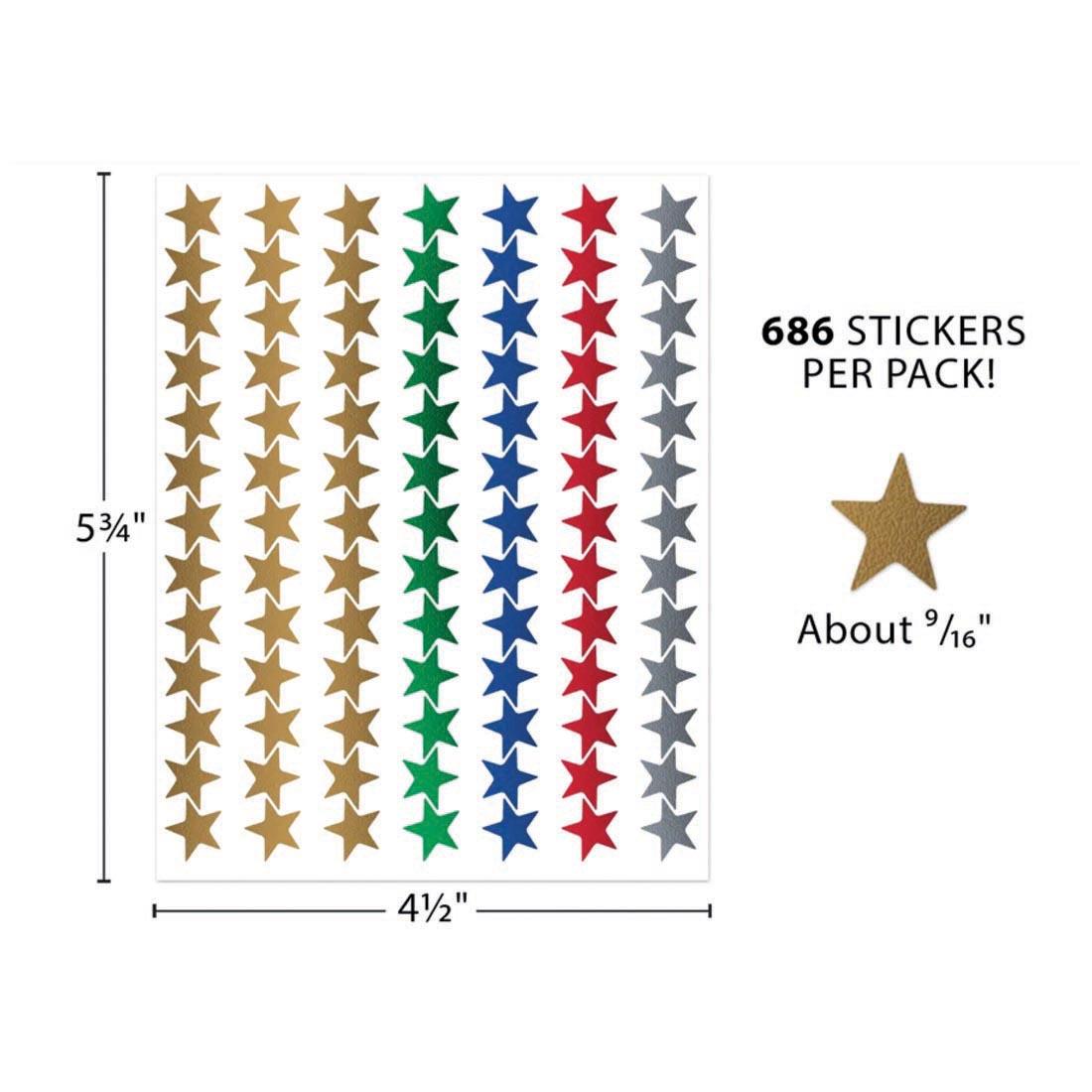 Assorted Foil Stars Stickers Valu-Pak By Teacher Created Resources