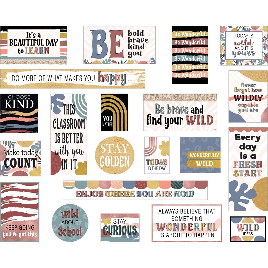 Motivating Mini Bulletin Board Set from the Wonderfully Wild collection by Teacher Created Resources