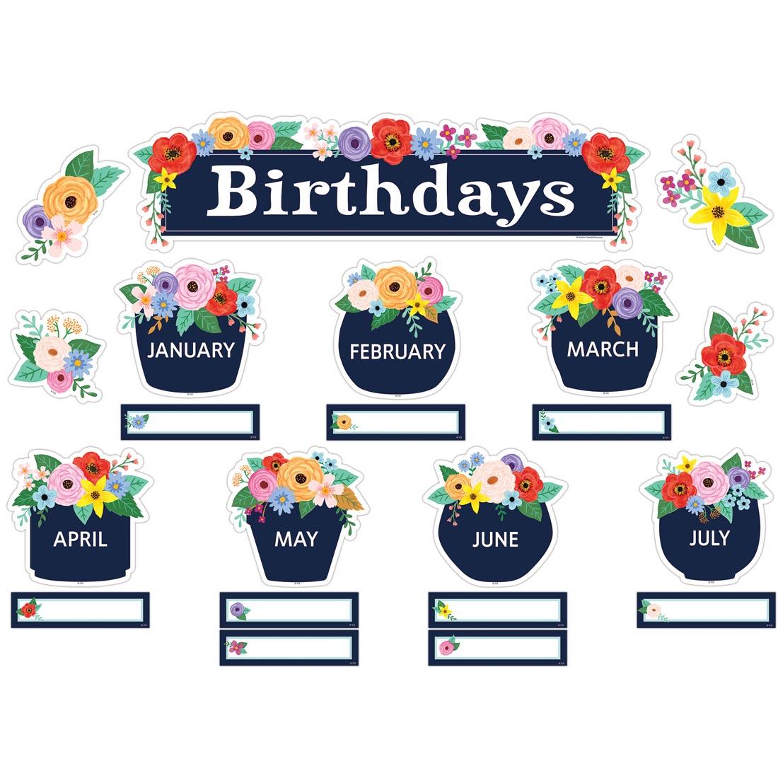 Happy Birthday Mini Bulletin Board Set from the Wildflowers collection by Teacher Created Resources