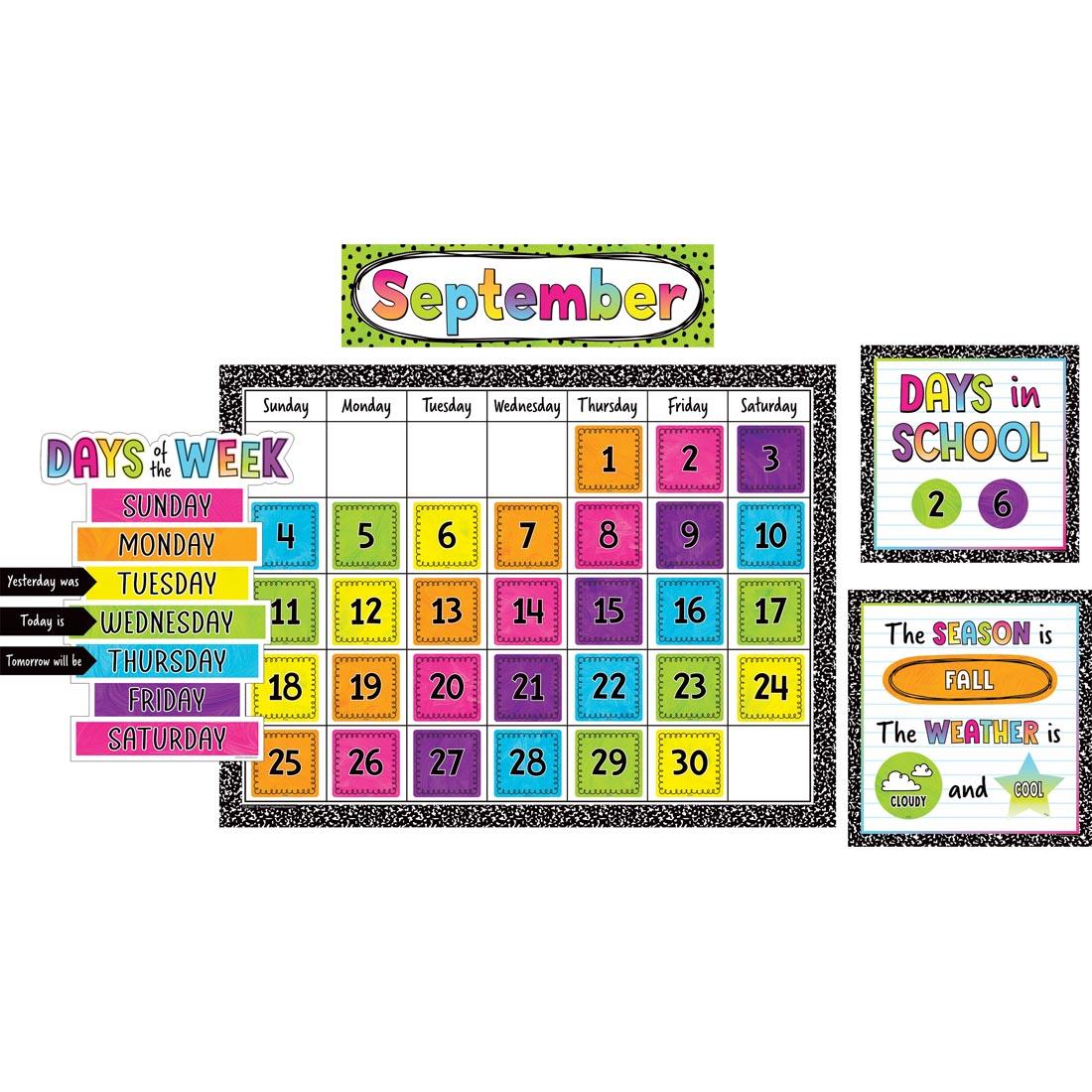 Calendar Bulletin Board Set from the Brights 4Ever collection by Teacher Created Resources