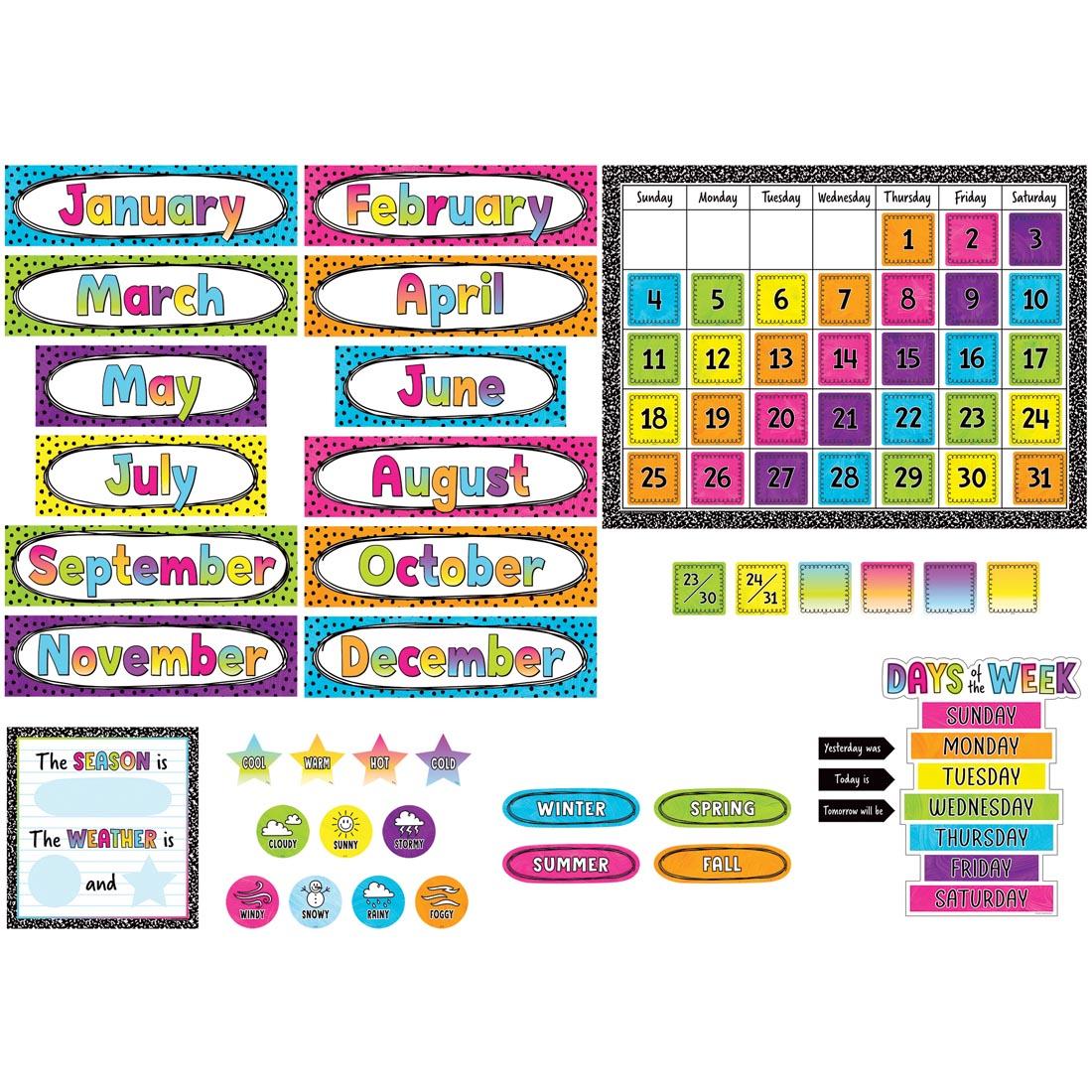 Calendar Bulletin Board Set from the Brights 4Ever collection by Teacher Created Resources