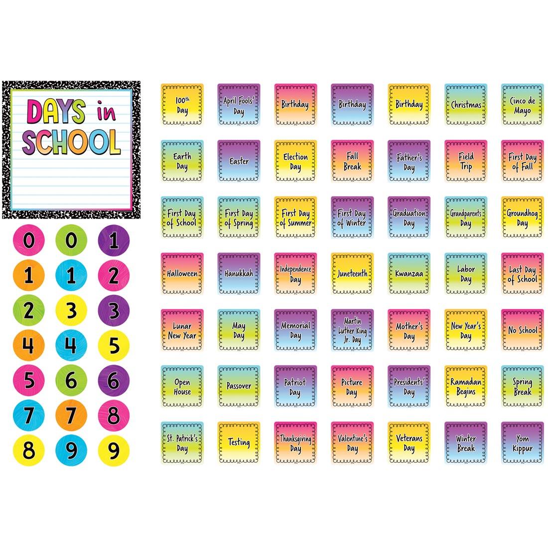 Calendar Bulletin Board Set from the Brights 4Ever collection by Teacher Created Resources