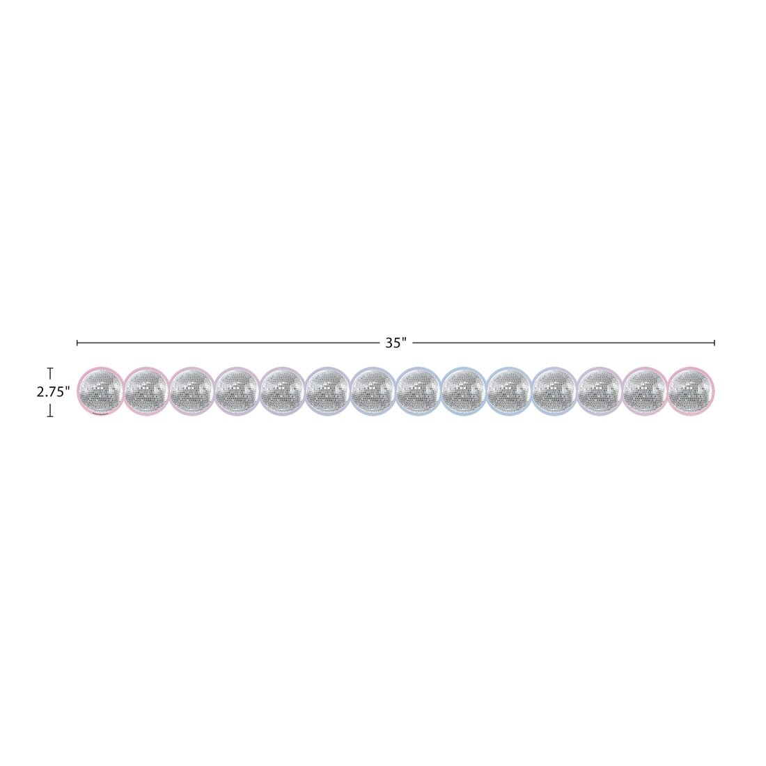 strip of Disco Ball Die-Cut Border Trim from the Cool for School collection By Teacher Created Resources labeled with measurements 35" and 2.75"