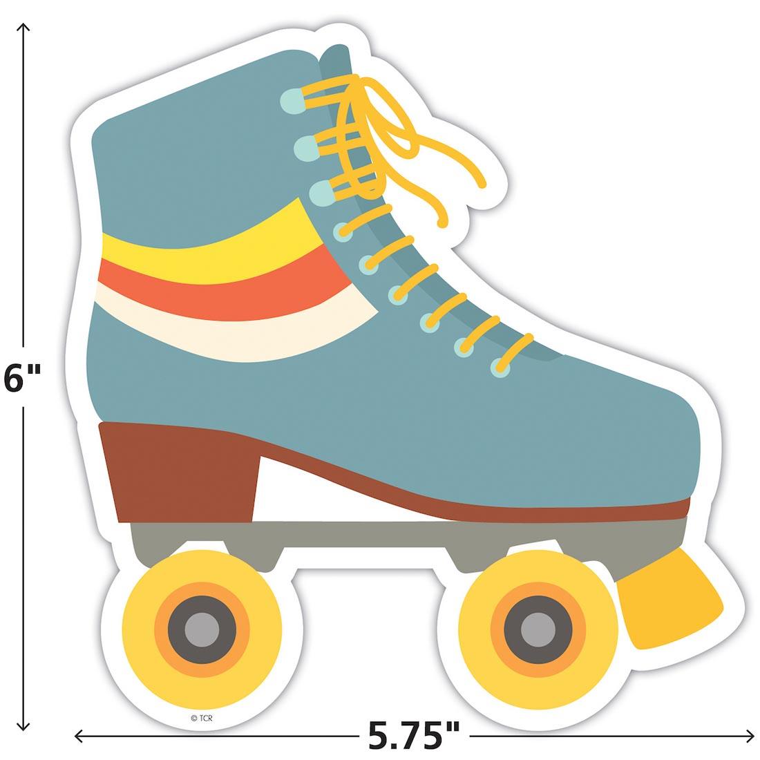 Roller Disco Skate Accent from the Cool for School collection by Teacher Created Resources labeled with measurements 6" and 5.75"