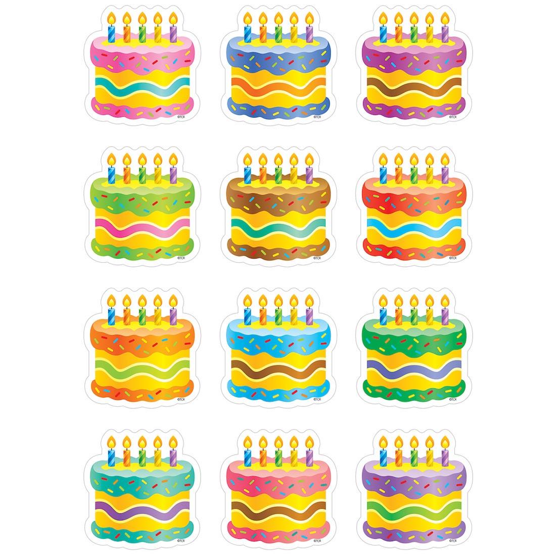 12 Birthday Cakes Mini Accents By Teacher Created Resources